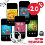 Zestaw ą4 aktywizujących audiobooków dla dzieci Rozplątane Historie Julki i Szpulki. Taniej 20% - to okazja.