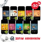 10 okładek audiobooków z serii Julka i Szpulka: Sprawa zaginięcia Lulu, Kościochrupek, Wróbel, który ćwierkał za dużo, Kolekcjoner ości oraz Rozplątane Historie Julki i Szpulki: A masz, Widzę Cię, Przydasie na cierpliwość, Mam plan, Nie będę liczyć baranów, Pająk w butach